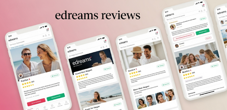 create the article feature image in 16:9 size with the title edreams reviews