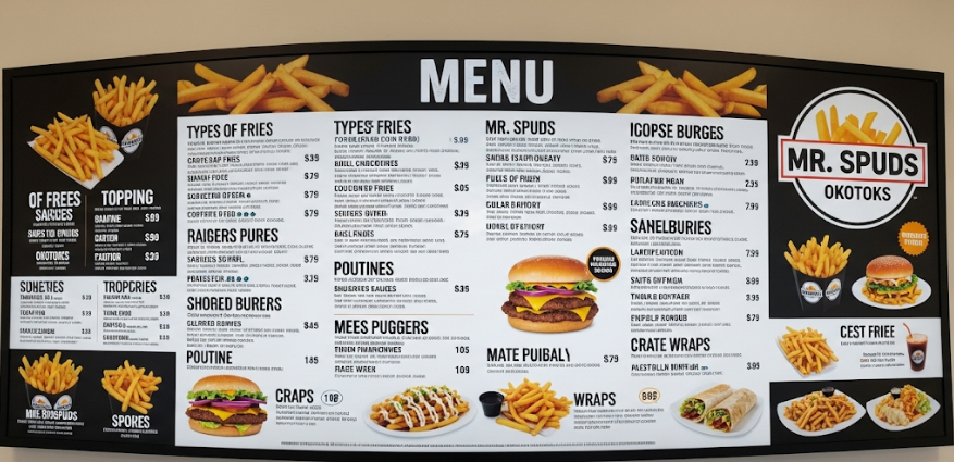 Mr Spuds Okotoks Menu