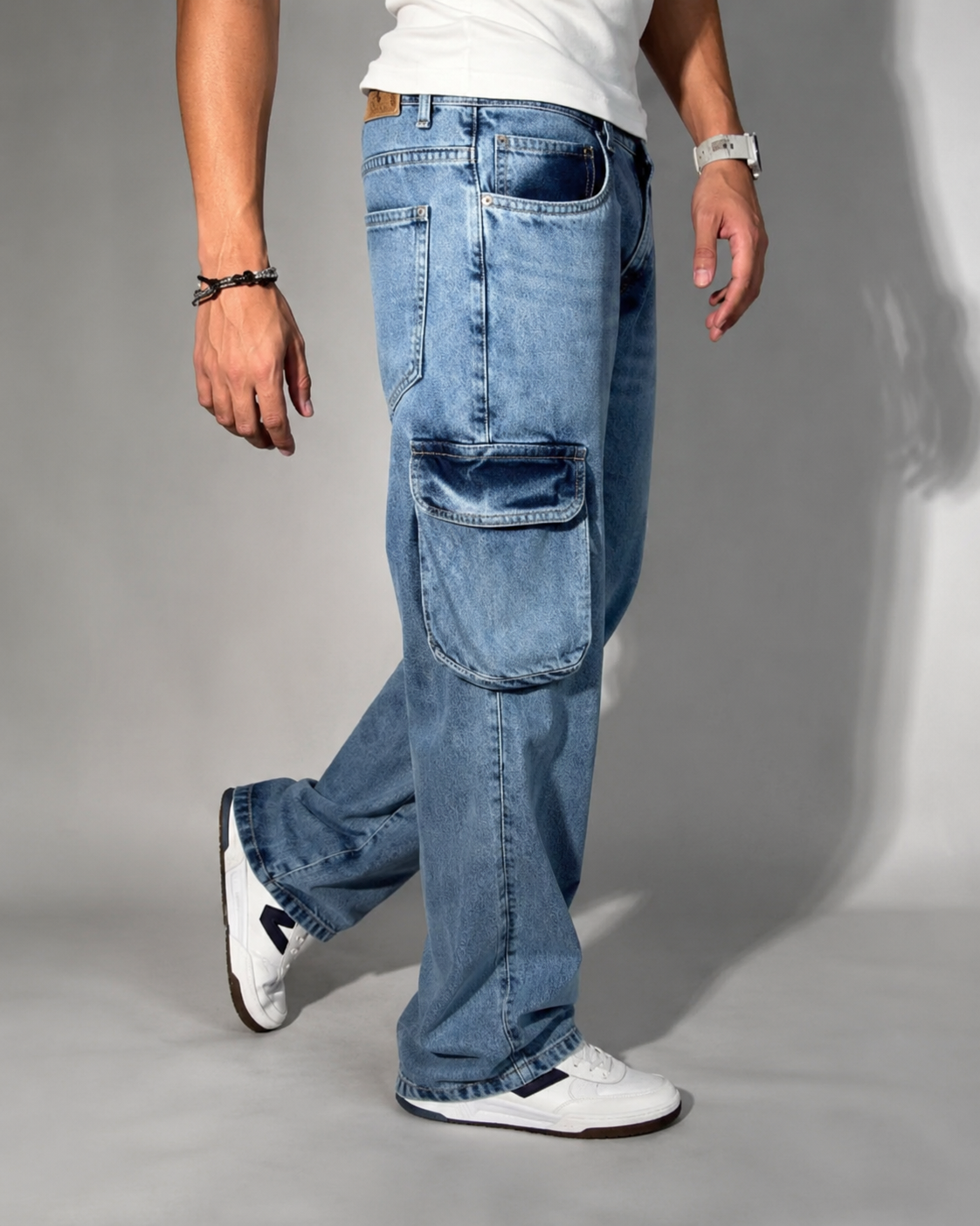 Denim Cargo Pants