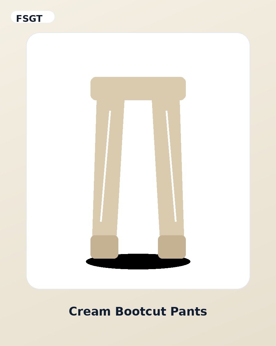 Cream Bootcut Pants