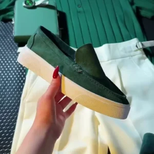 Green Polo with White Trousers Set