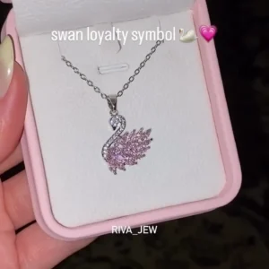 Enchanted Swan Love Crystal Pendant Necklace