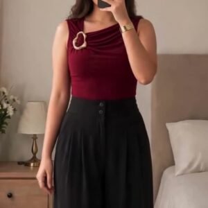 Modest Top – Maroon Cowl