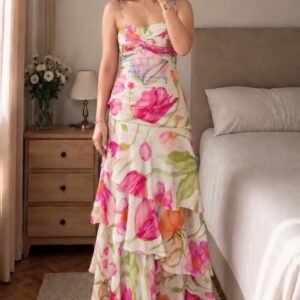 Ruffle Dress – Pink Floral