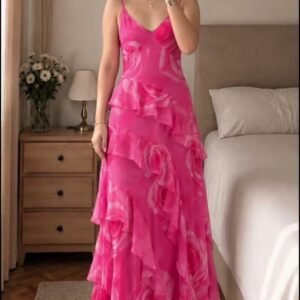 Ruffle Dress – Magenta Ruffle