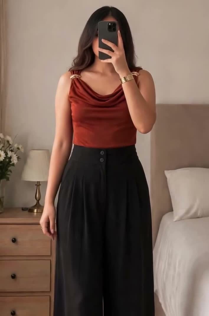 Modest Top – Rust Cowl