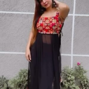 Chaniya Choli – Black Embroidered with Lace Up Back