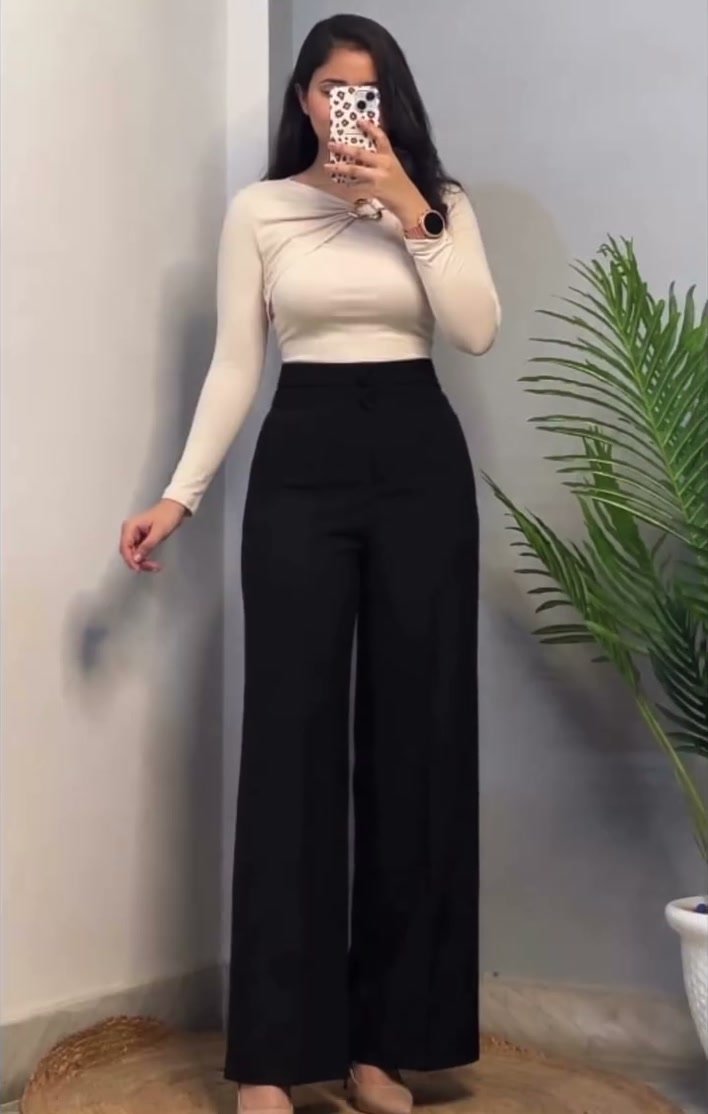 Modest Full Sleeves Top – Cream Fitted