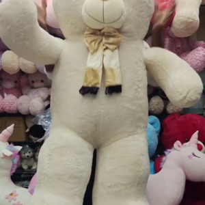 🧸 Premium Oversized Cream Teddy Bear with Soft Plush Fur & Elegant Bow – Adorable Cuddly Gift Companion for Kids & Loved Ones 🤍🎀