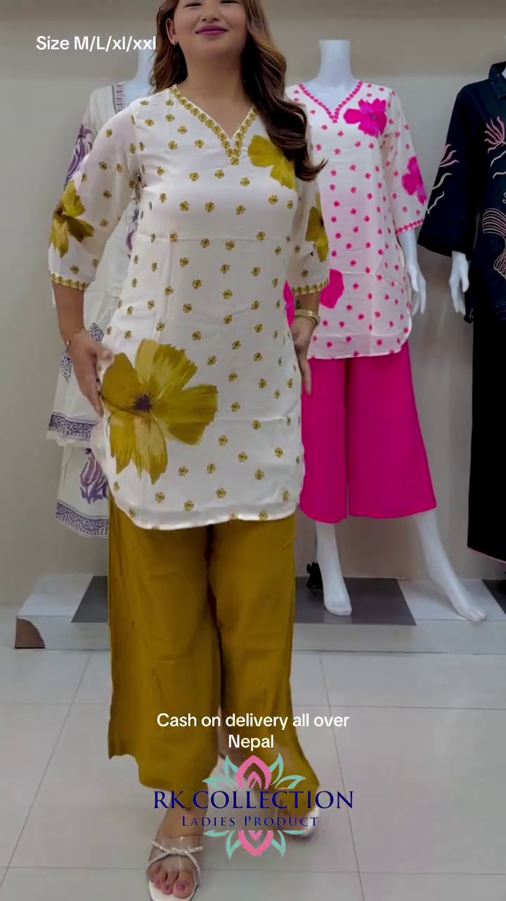 🌷  Elegant Floral Printed Women’s Kurta Set with Matching Pants – Comfortable Contemporary Ethnic Co-Ord Outfit for Everyday Style ✨💚