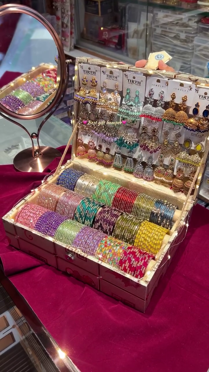 💎 Multicolour Traditional Jhumka Earrings & Designer Bangle Collection – Elegant Ethnic Jewellery Set for Festive & Wedding Styling ✨🌈