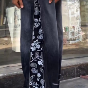 👖 PRODUCT 1 — Premium Wide-Leg Contrast Panel Denim Jeans