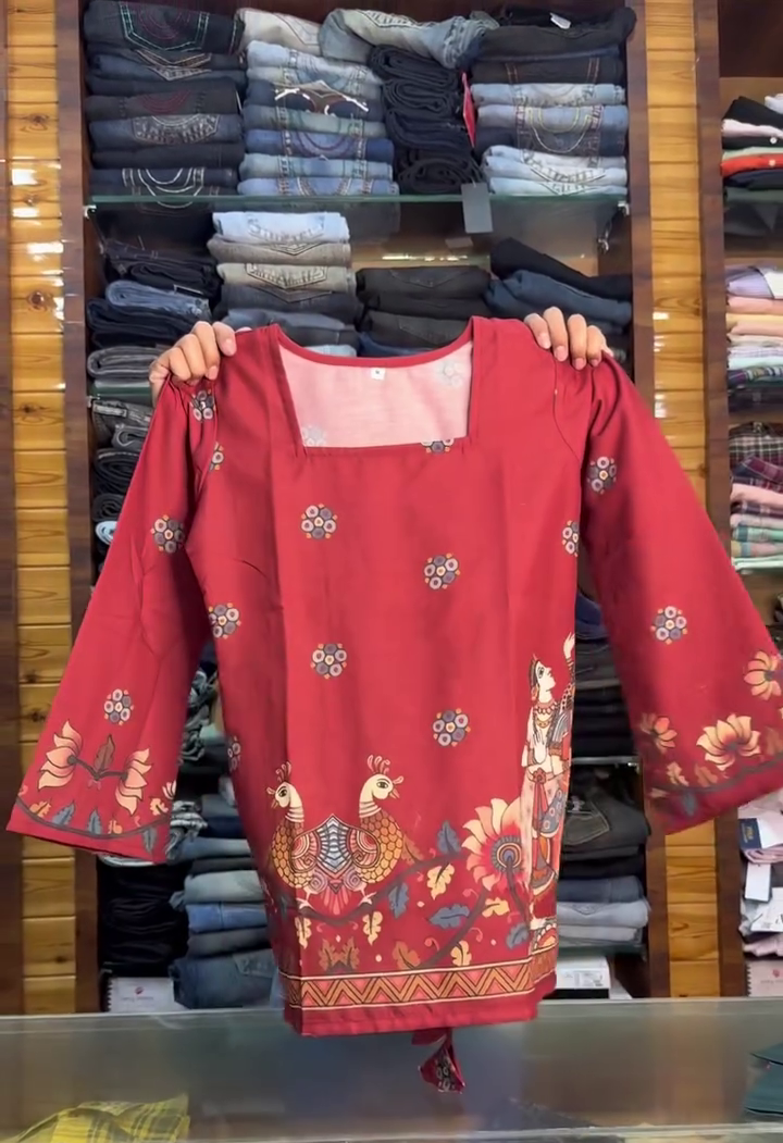 Premium Printed Lace-Up Waist Floral Fusion Long-Sleeve Top