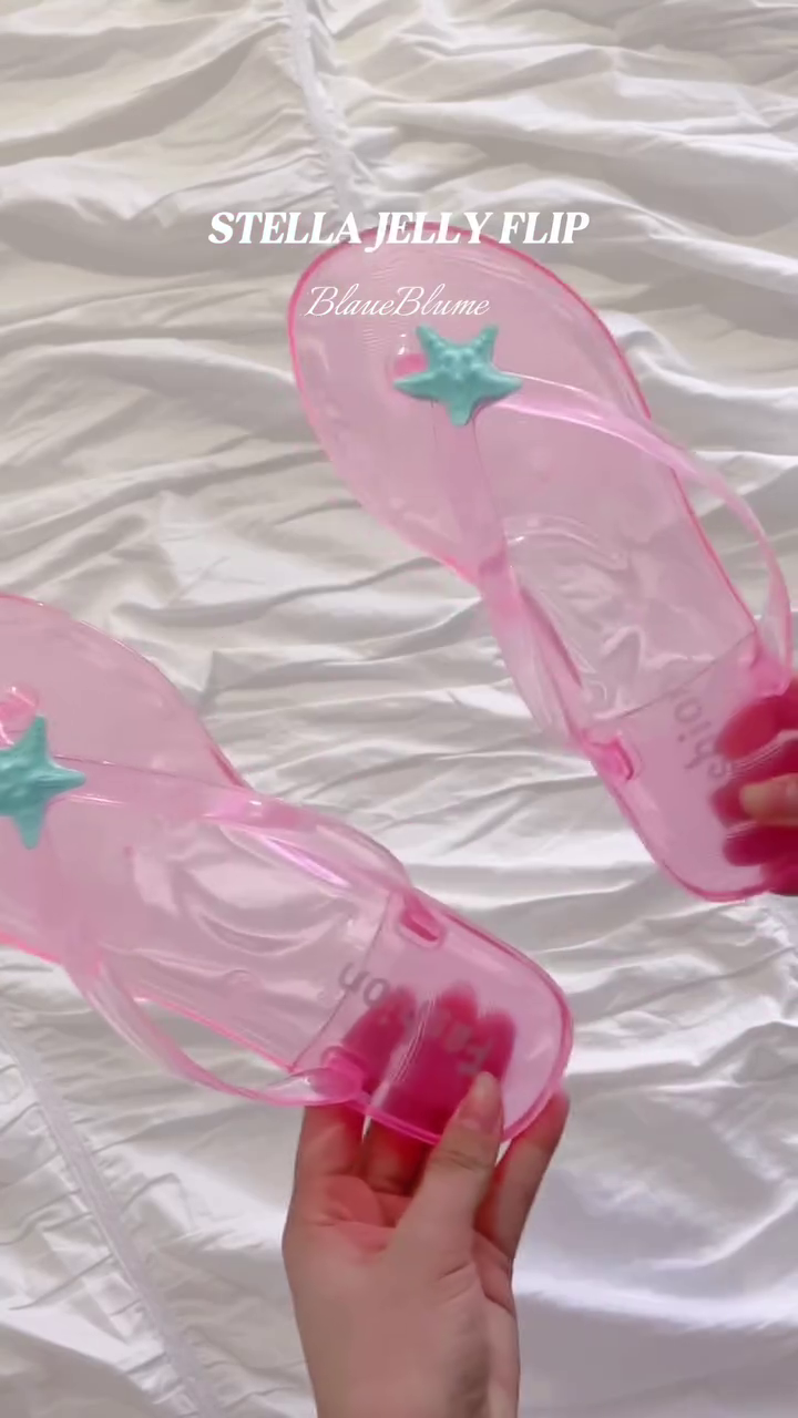 Cute Transparent Pink Star-Detail Flat Flip-Flops for Women & Girls – Lightweight Casual Summer Slippers 🌸⭐