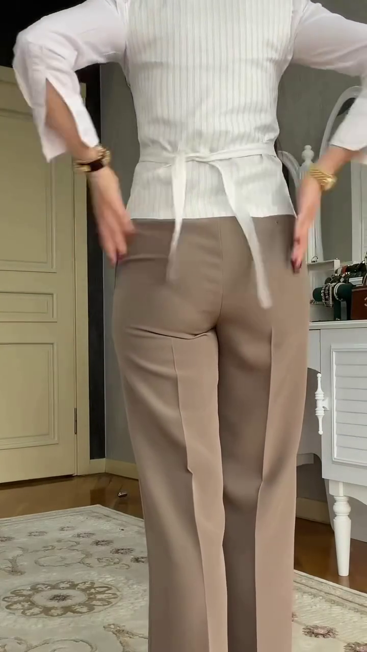 Women’s Elegant Formal Three-Piece Inspired Outfit | Sleeveless Tailored Vest with White Shirt & Wide-Leg Trousers