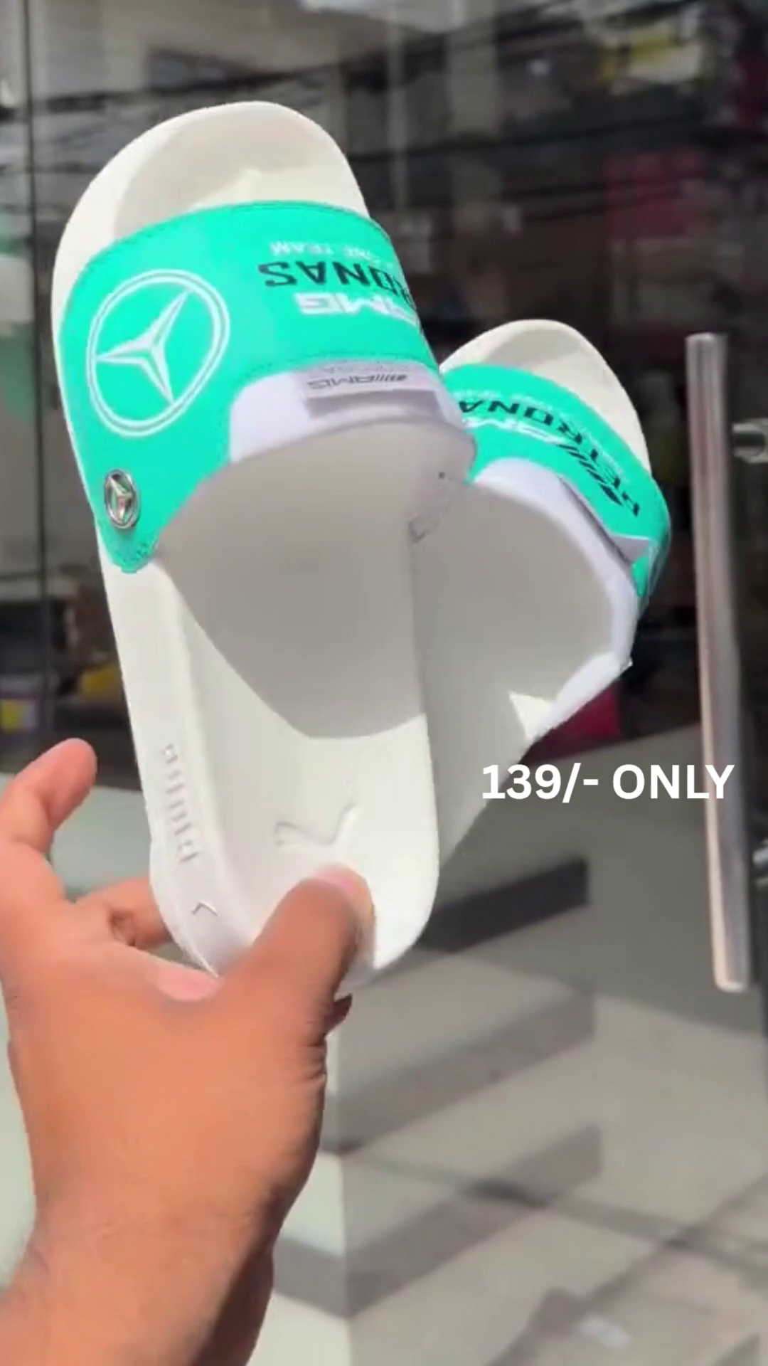 Fresh Mint Green & White Slides – Clean, Sporty Style for Everyday Wear