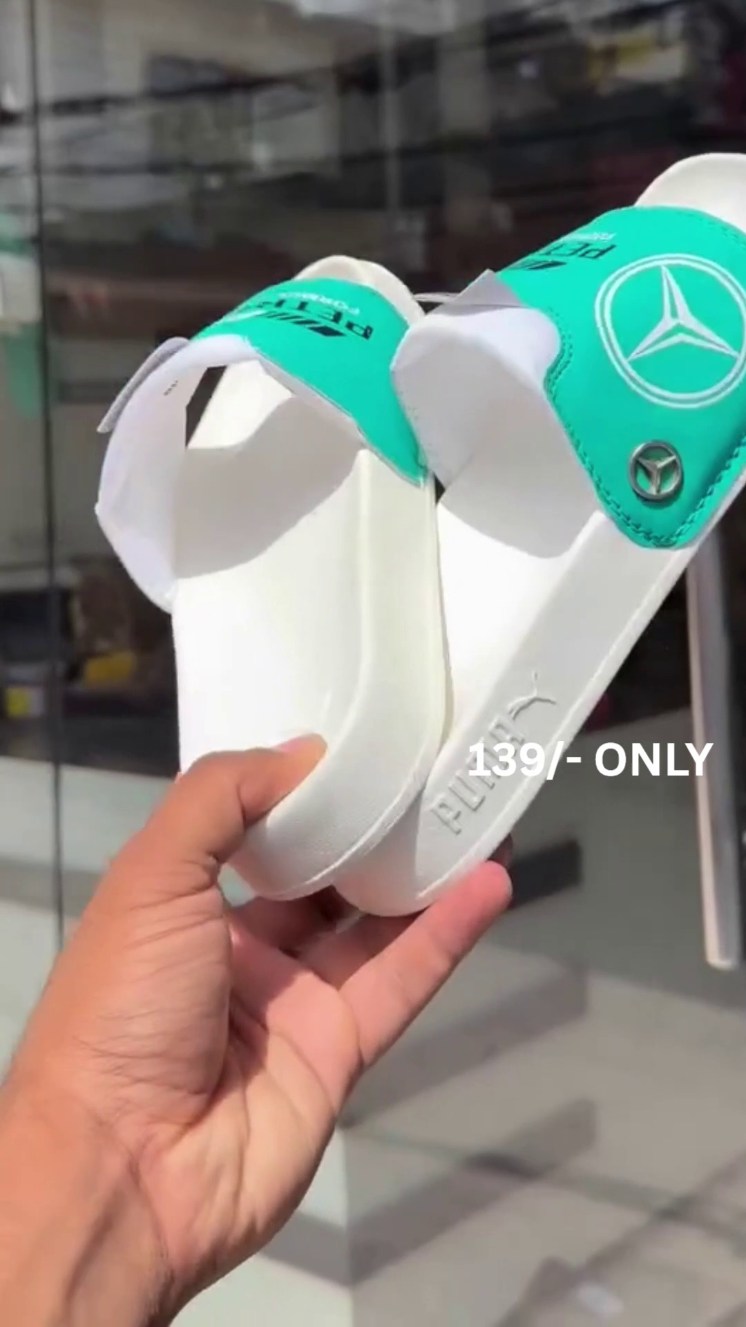 Fresh Mint Green & White Slides – Clean, Sporty Style for Everyday Wear