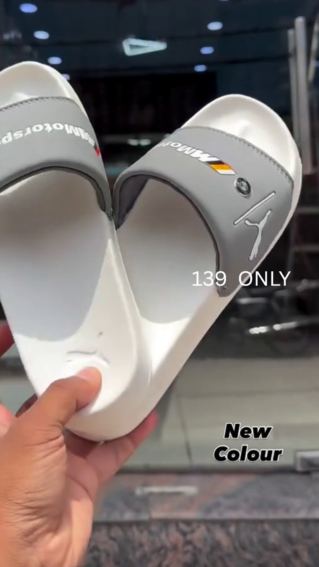Stylish Grey & White Casual Sliders — New Colour