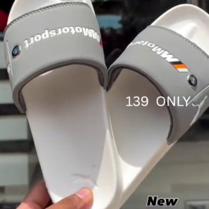 Stylish Grey & White Casual Sliders — New Colour