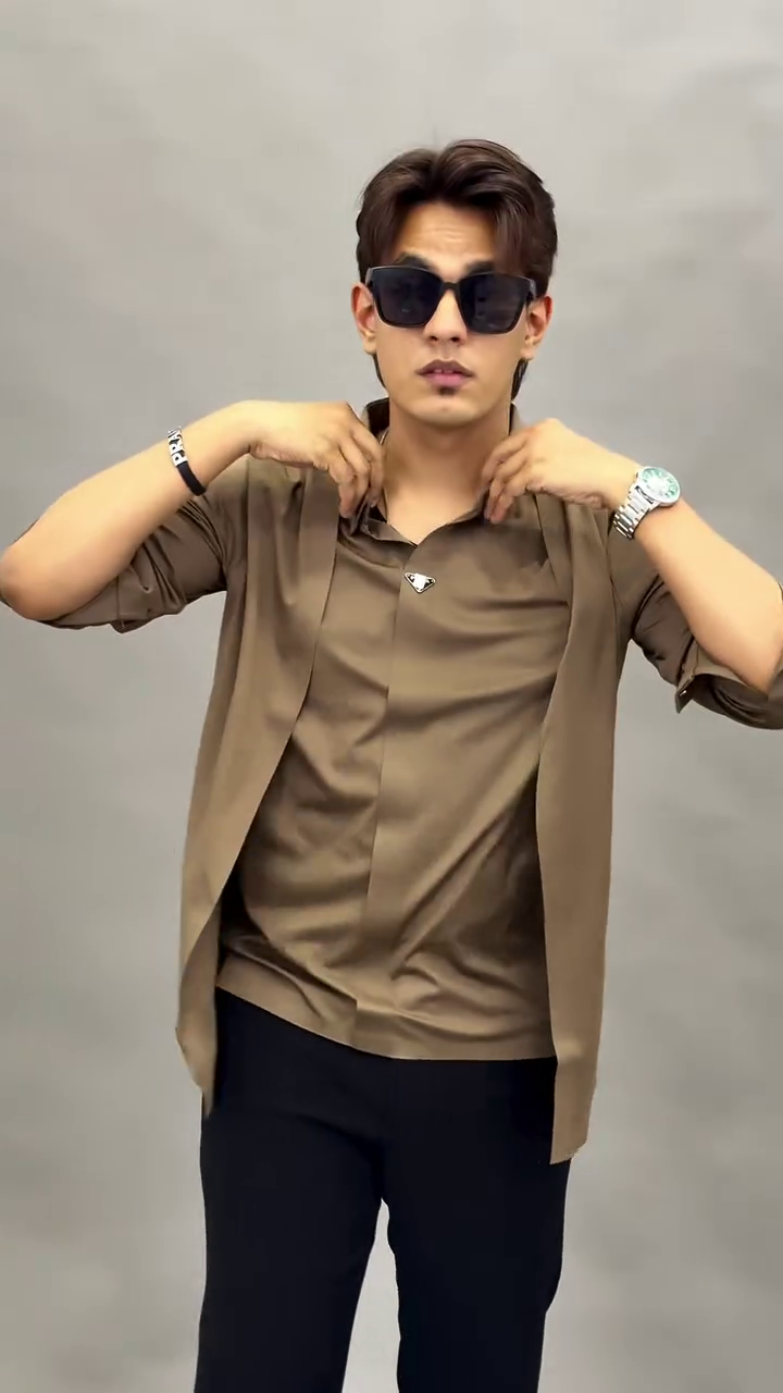 🤎 Premium Brown Layered Shirt Look – Smart Casual Style