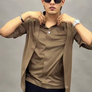 🤎 Premium Brown Layered Shirt Look – Smart Casual Style