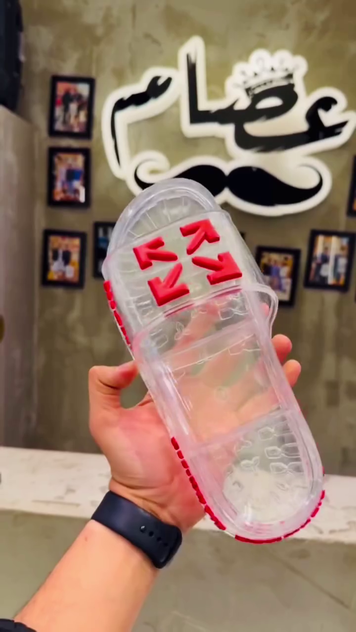 Trendy Transparent Red Slides – Stylish Everyday Comfort