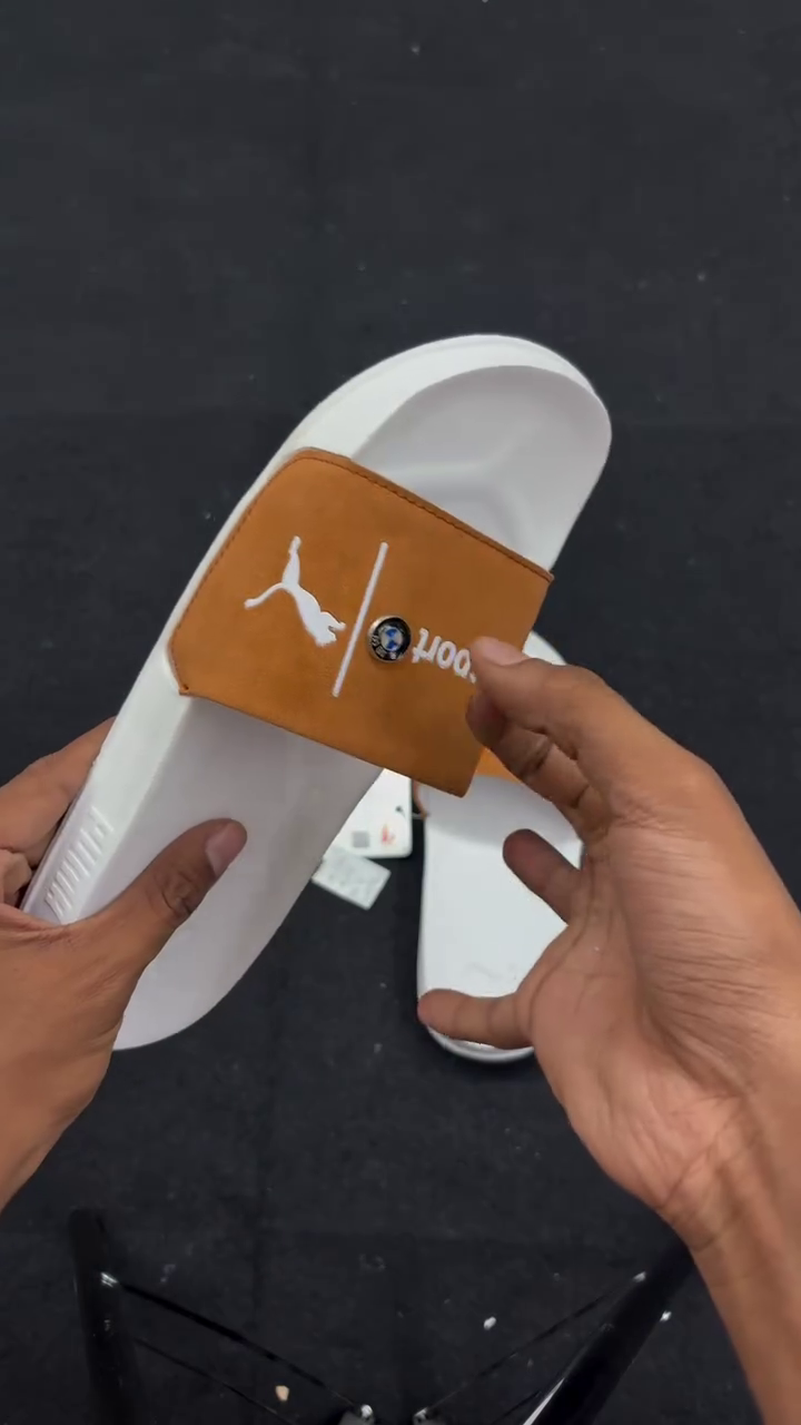Orange & White Motorsport Slides – Bold Statement Style for Everyday Wear