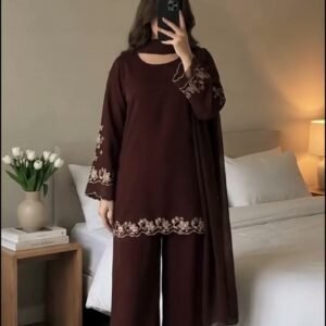 Festive Ethnic Kurta Set – Brown