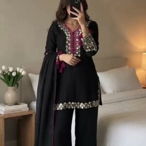 Festive Ethnic Kurta Set – Black